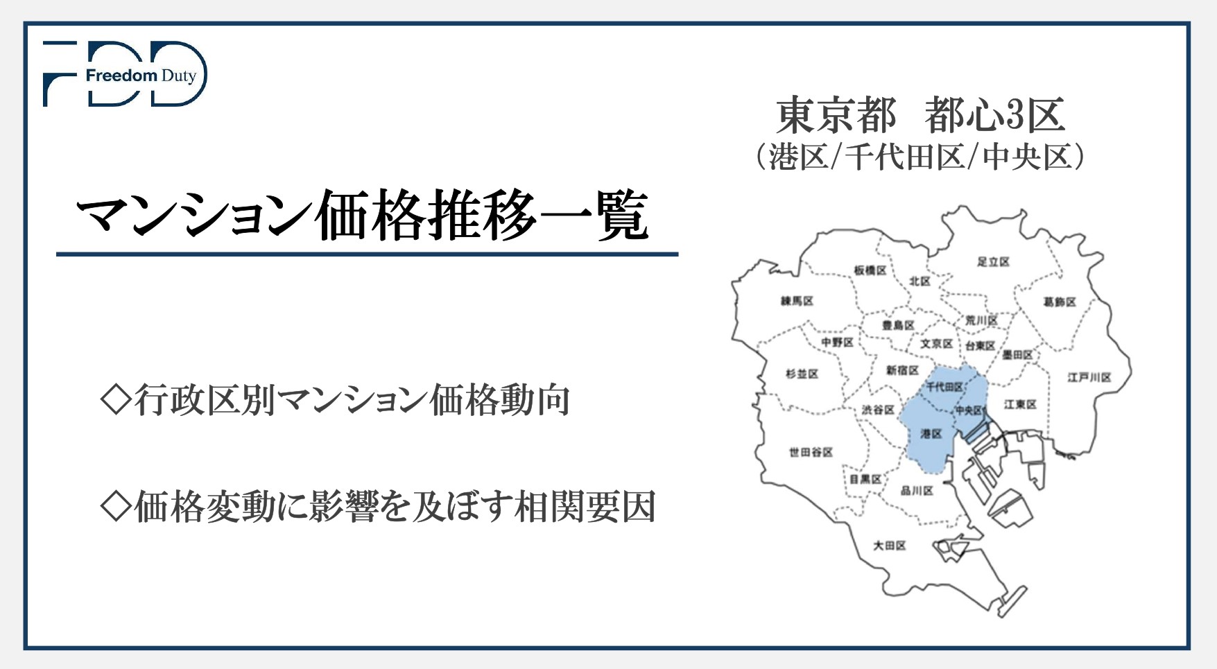 マンション相場価格 推移表（東京都 都心3区）
